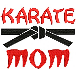 Karate Mom Applique Machine Embroidery Design Digitized Pattern